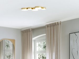 Lampa sufitowa Beliani Lampa sufitowa LED 5-punktowa metalowa złota LUGA! 2