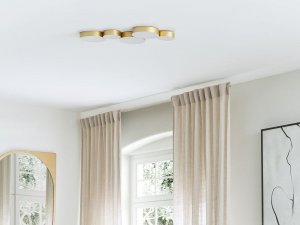 Lampa sufitowa Beliani Lampa sufitowa LED 5-punktowa metalowa złota LUGA! 3