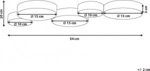 Lampa sufitowa Beliani Lampa sufitowa LED 5-punktowa metalowa złota LUGA! 9