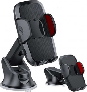 4kom.pl Uchwyt samochodowy do telefonu 4-7 cal do auta Na Szybę Deskę rozdzielczą Czarny 2