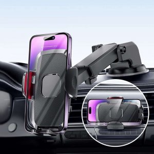 4kom.pl Uchwyt samochodowy do telefonu 4-7 cal do auta Na Szybę Deskę rozdzielczą Czarny 8