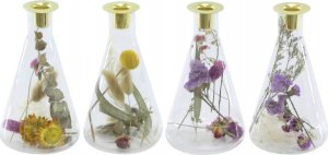 Tajemniczy ogród Świecznik szklany suszone kwiaty 18,5 cm 1