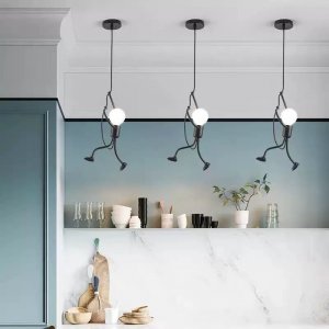 Lampa wisząca Modi Home Lampa sufitowa Loft - czarna,ludzik Humanoid 2