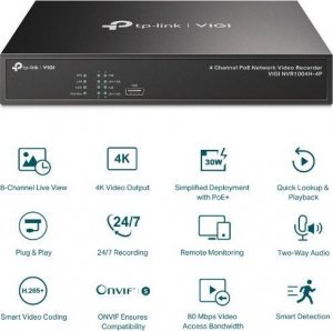 Rejestrator TP-Link VIGI NVR1004H-4P 4 kanały 2