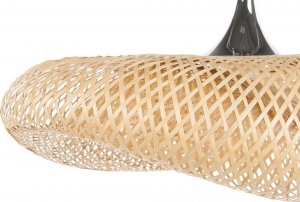 Lampa wisząca Beliani Lampa wisząca bambusowa jasne drewno BOYNE 6