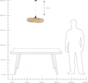 Lampa wisząca Beliani Lampa wisząca bambusowa jasne drewno BOYNE 8