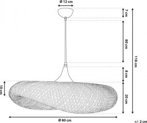 Lampa wisząca Beliani Lampa wisząca bambusowa jasne drewno BOYNE 9