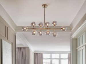 Lampa wisząca Beliani Lampa wisząca 10-punktowa metalowa srebrna RAMIS 2