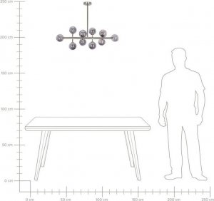 Lampa wisząca Beliani Lampa wisząca 10-punktowa metalowa srebrna RAMIS 4