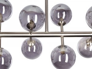 Lampa wisząca Beliani Lampa wisząca 10-punktowa metalowa srebrna RAMIS 5