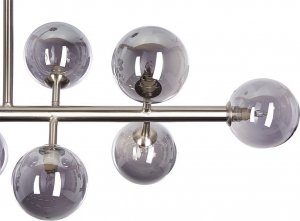 Lampa wisząca Beliani Lampa wisząca 10-punktowa metalowa srebrna RAMIS 6