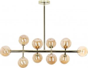 Lampa wisząca Beliani Lampa wisząca 10-punktowa metalowa złota RAMIS 2
