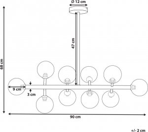Lampa wisząca Beliani Lampa wisząca 10-punktowa metalowa złota RAMIS 9