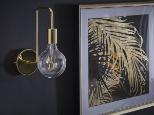 Kinkiet Beliani Lampa ścienna metalowa złota SAVENA! 3