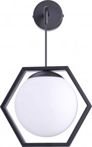 Kinkiet Kaja Ścienna lampa Favo K-4789 w geometrycznej ramce biała czarna 1