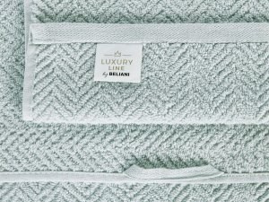 Beliani Komplet 2 ręczników bawełnianych frotte miętowy MITIARO 3