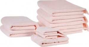 Beliani Komplet 9 ręczników bawełnianych frotte różowy ATIU 2