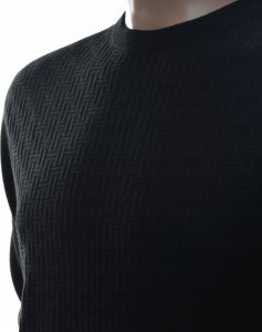 Leccos Sweter męski klasyczny elegancki kaszmir XL czarny 1