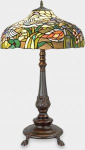 Lampa stołowa rzezbyzbrazu Lampa Witrażowa w Stylu Tiffany Bujne Kolorowe Kwiaty 1