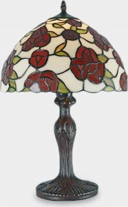 Lampa stołowa rzezbyzbrazu Lampa Witrażowa w Stylu Tiffany Różany Krzew 1