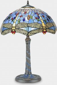 Lampa stołowa rzezbyzbrazu Lampa Witrażowa w Stylu Tiffany Ważka nad Wodą 1