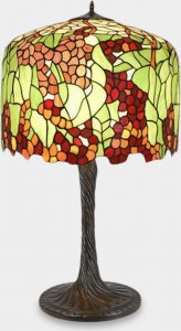 Lampa stołowa rzezbyzbrazu Duża Lampa Witrażowa w Stylu Tiffany Czerwone Winogrona 1
