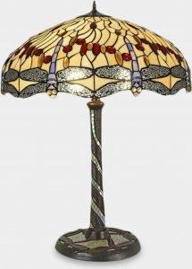Lampa stołowa rzezbyzbrazu Duża Lampa Witrażowa w Stylu Tiffany Ważka 1