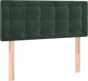 vidaXL vidaXL Łóżko kontynentalne z materacem i LED zielony aksamit 90x190 cm 7