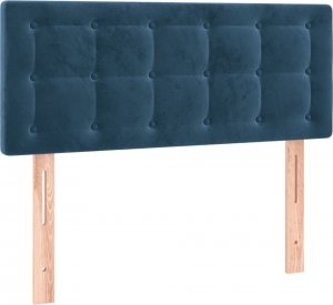 vidaXL vidaXL Łóżko kontynentalne, materac i LED, niebieski aksamit 90x190 cm 7