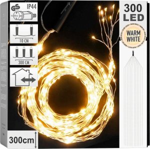 Dekoracja świąteczna Vilde Vilde Kurtyna świetlna lampki druciki zewnętrzna kaskada 300 led 3 m 1