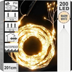 Dekoracja świąteczna Vilde Vilde Kurtyna świetlna lampki druciki zewnętrzna kaskada 200 led 2 m 1