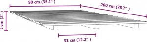 vidaXL vidaXL Rama łóżka, biała, 90 x 200 cm, lite drewno sosnowe 8