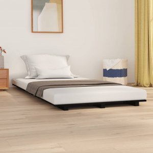 vidaXL vidaXL Rama łóżka, czarna, 90 x 200 cm, lite drewno sosnowe 1