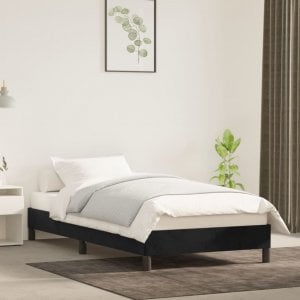vidaXL vidaXL Rama łóżka, czarna, 90x190 cm, tapicerowana tkaniną 1