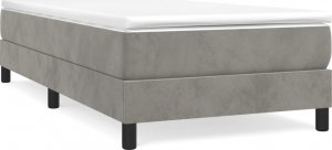 vidaXL vidaXL Łóżko kontynentalne, jasnoszare, obite aksamitem, 90x190 cm 2