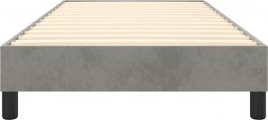 vidaXL vidaXL Łóżko kontynentalne, jasnoszare, obite aksamitem, 90x190 cm 5