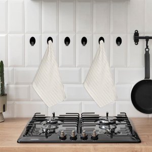 Storage Solutions Wieszak samoprzylepny na ręcznik ścierkę / haczyk stalowy owal czarny 6 szt. 3x2 cm 2