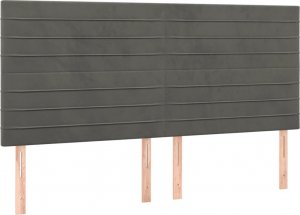 vidaXL vidaXL Zagłówek do łóżka z LED, ciemnoszary, 180x5x118/128 cm, aksamit 4