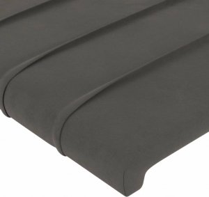 vidaXL vidaXL Zagłówek do łóżka z LED, ciemnoszary, 180x5x118/128 cm, aksamit 5