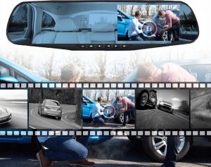 Wideorejestrator Techonic WIDEOREJESTRATOR KAMERA REJESTRATOR JAZDY 1080P W LUSTERKU Z KAMERĄ COFANIA 3