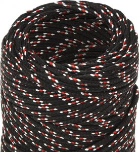 vidaXL vidaXL Linka żeglarska, czarna, 2 mm, 100 m, polipropylen 4