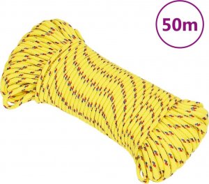 vidaXL vidaXL Linka żeglarska, żółta, 4 mm, 50 m, polipropylen 1