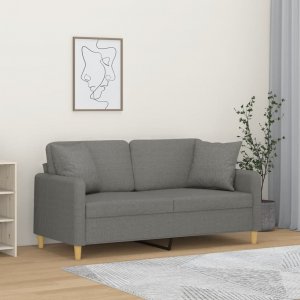 vidaXL vidaXL 2-osobowa sofa wypoczynkowa z poduszkami, ciemnoszara, 140 cm 1