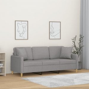 vidaXL vidaXL 3-osobowa sofa wypoczynkowa z poduszkami, jasnoszara, 180 cm 1