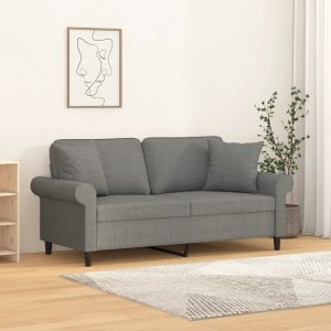 vidaXL vidaXL 2-osobowa sofa wypoczynkowa z poduszkami, ciemnoszara, 140 cm 1