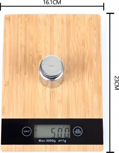 Waga kuchenna Retoo Bambusowa 5kg 1g 16