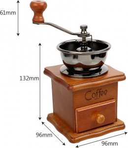 Młynek do kawy Retoo MŁYNEK DO MIELENIA KAWY PIEPRZU DREWNIANY RĘCZNY 16
