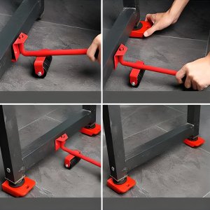 Retoo ZESTAW ROLKI DO TRANSPORTU PRZESUWANIA MEBLI 150KG 11