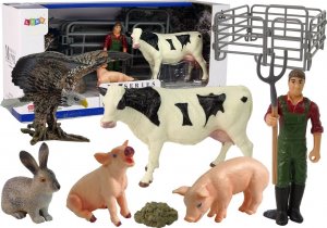 Figurka LeanToys Duży Zestaw Figurek Wieś Farma 11 Elementów Krowa Świnia Królik 1