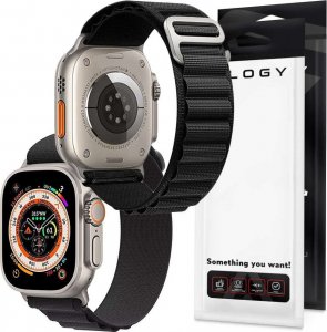 Alogy Alogy Pasek nylonowy Sport Strap do zegarka do Apple Watch 42/44/45/49mm Czarny uniwersalny 1